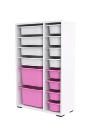 Hanah Home Armario Multiusos Blanco y Rosa